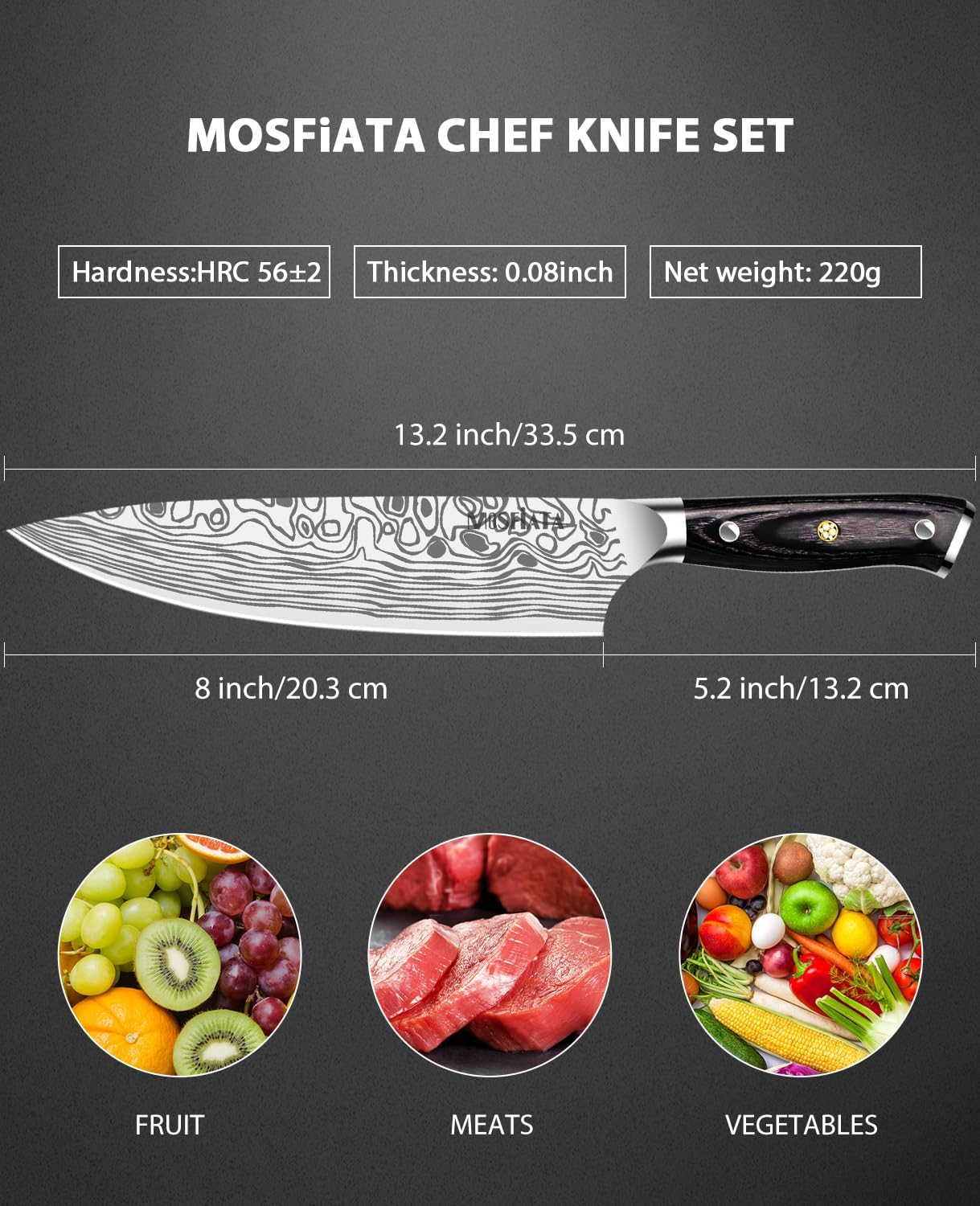 8" Super Sharp Professional Chef's Knife